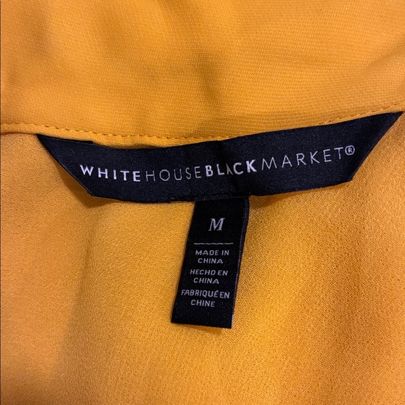White House Black Market Mustard Sleeveless Blouse - Picture 2 of 8